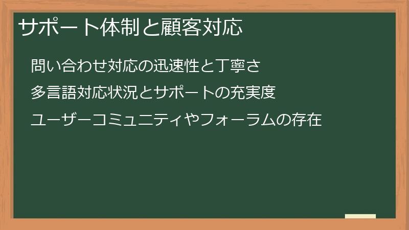 サポート体制と顧客対応