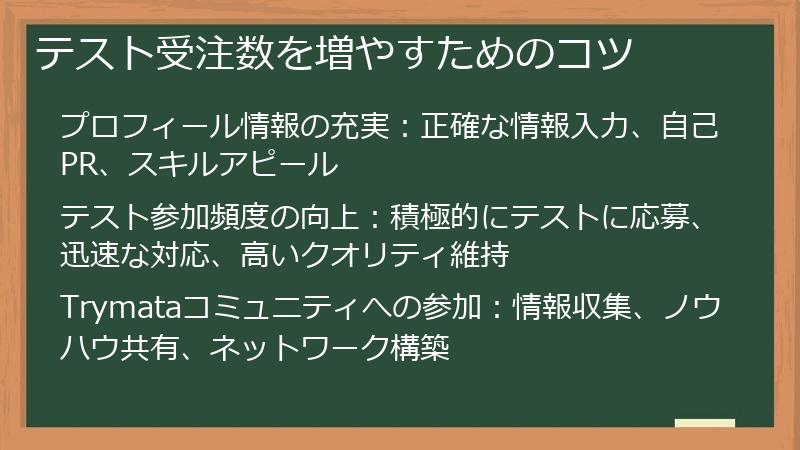 テスト受注数を増やすためのコツ