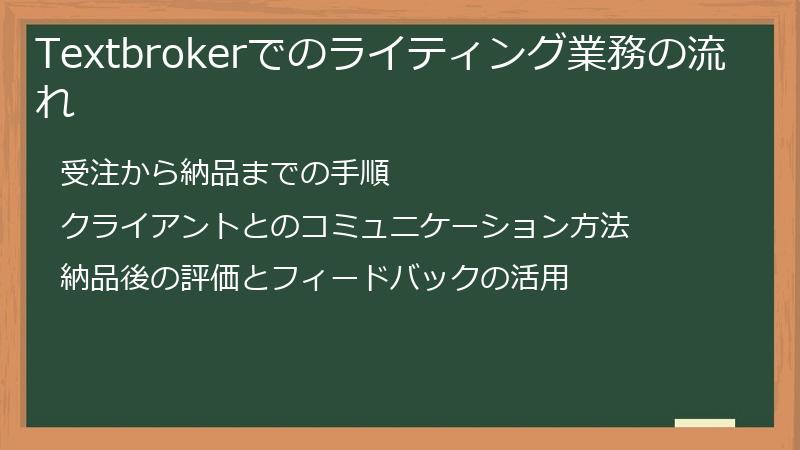 Textbrokerでのライティング業務の流れ