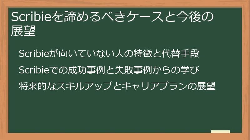 Scribieを諦めるべきケースと今後の展望