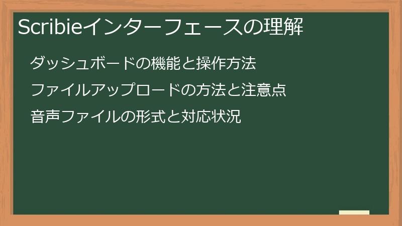 Scribieインターフェースの理解