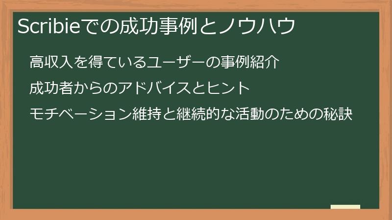 Scribieでの成功事例とノウハウ