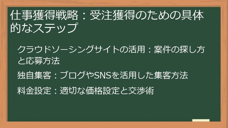 仕事獲得戦略:受注獲得のための具体的なステップ