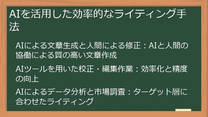 AIを活用した効率的なライティング手法