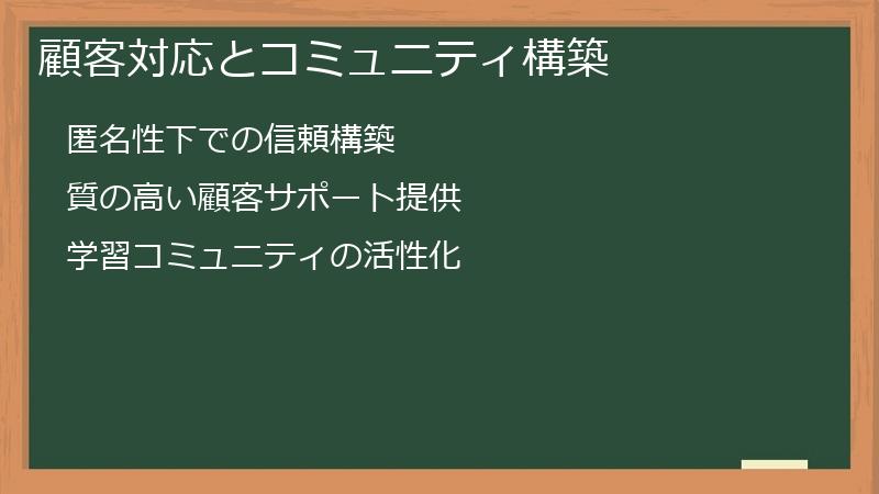 顧客対応とコミュニティ構築