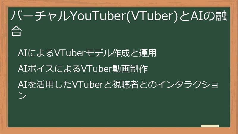 バーチャルYouTuber(VTuber)とAIの融合