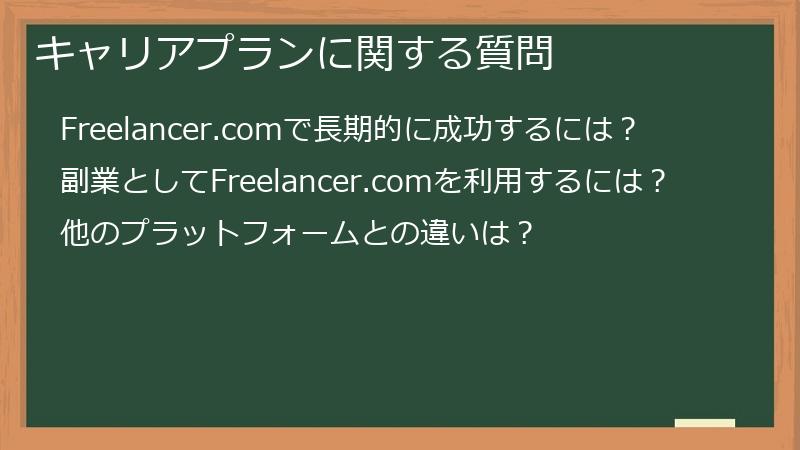 キャリアプランに関する質問