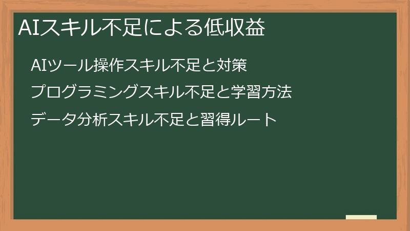 AIスキル不足による低収益