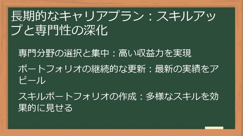 長期的なキャリアプラン：スキルアップと専門性の深化