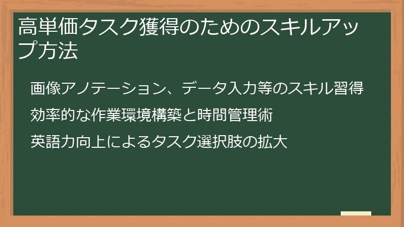 高単価タスク獲得のためのスキルアップ方法