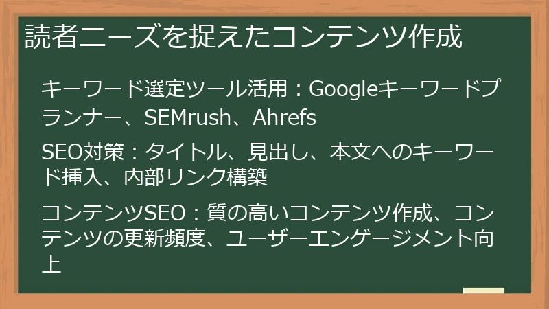 読者ニーズを捉えたコンテンツ作成