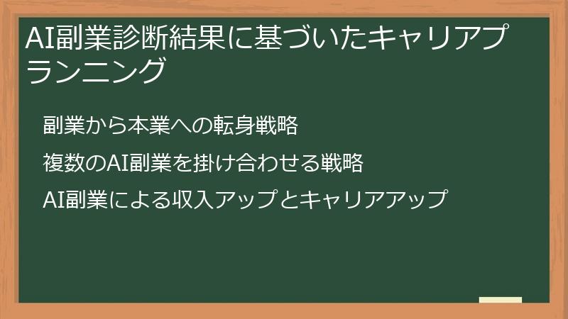 AI副業診断結果に基づいたキャリアプランニング