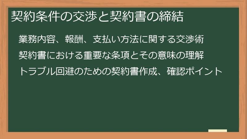 契約条件の交渉と契約書の締結