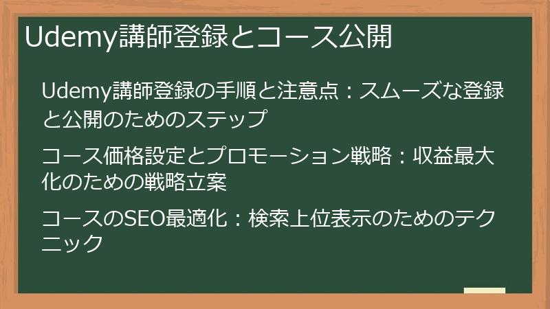 Udemy講師登録とコース公開