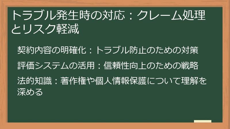 トラブル発生時の対応:クレーム処理とリスク軽減