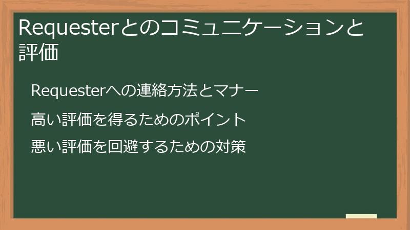 Requesterとのコミュニケーションと評価