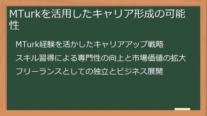 MTurkを活用したキャリア形成の可能性