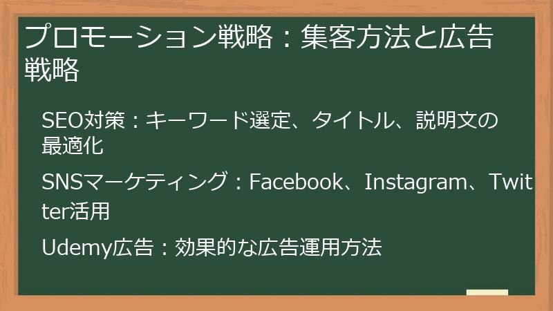 プロモーション戦略：集客方法と広告戦略