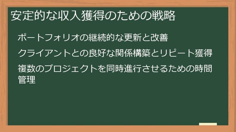 安定的な収入獲得のための戦略