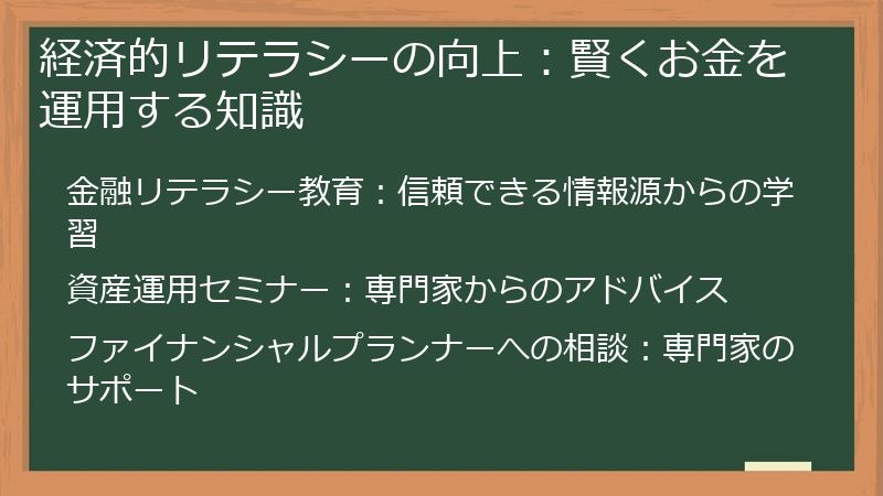 経済的リテラシーの向上:賢くお金を運用する知識