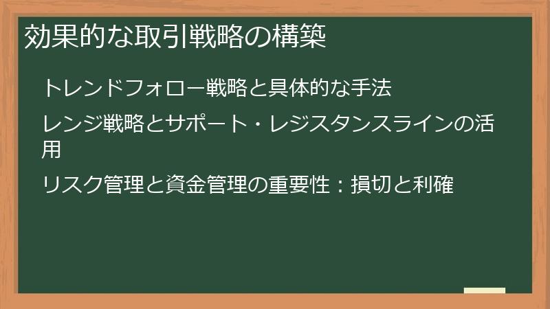 効果的な取引戦略の構築