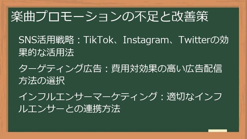 楽曲プロモーションの不足と改善策