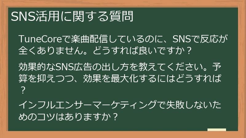 SNS活用に関する質問