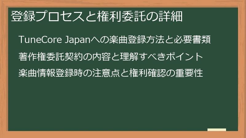 登録プロセスと権利委託の詳細