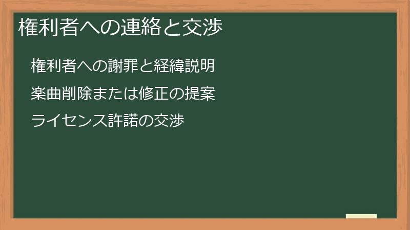 権利者への連絡と交渉