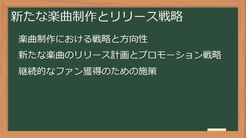 新たな楽曲制作とリリース戦略